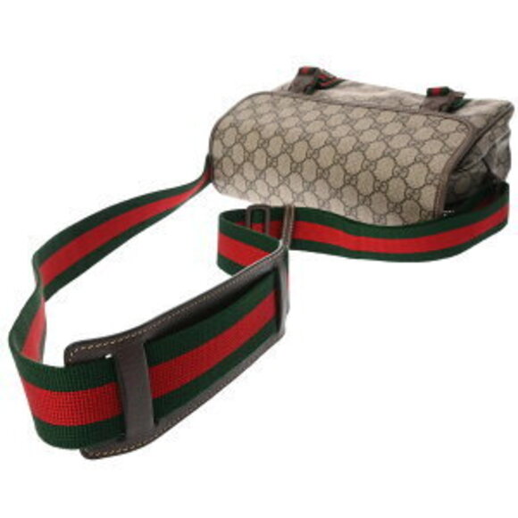 Gucci Shoulder Bag Beige Ebony Brown GG Supreme Leather - Picture 3 of 10